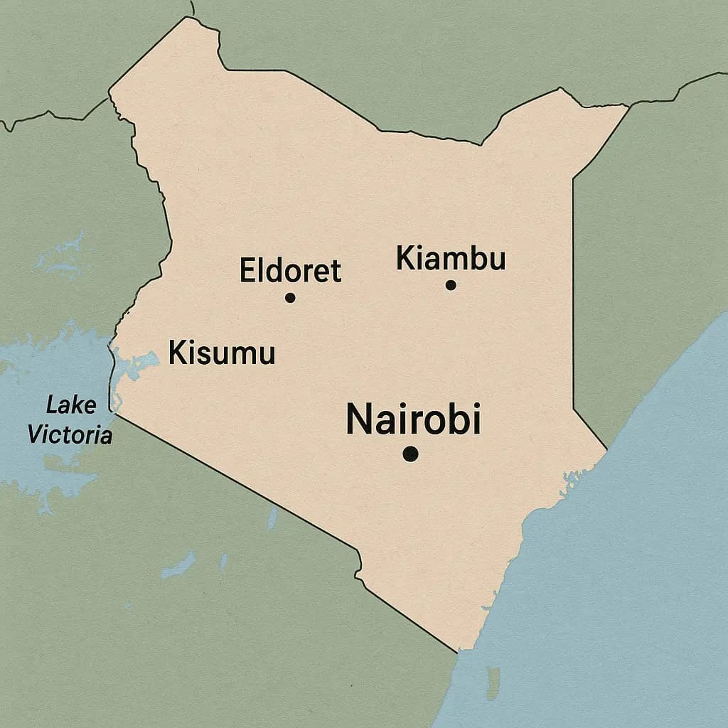 Kenya map showing Supacare operations